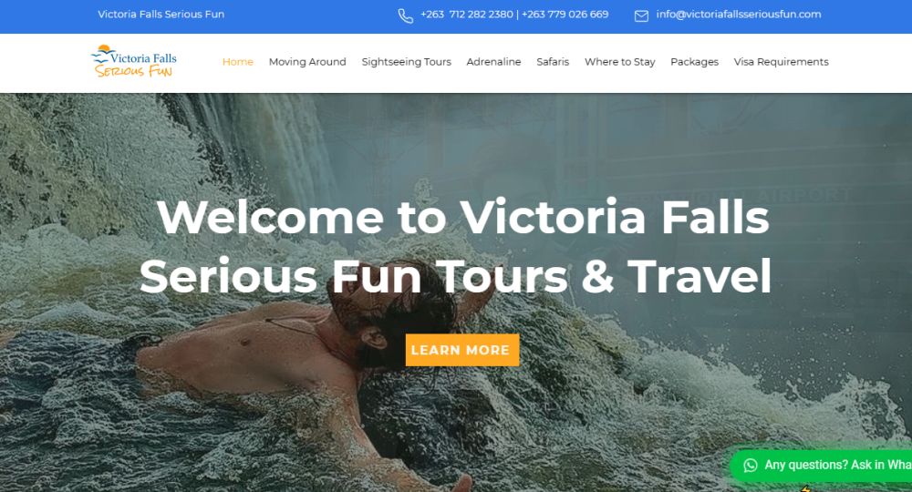 Victoria Falls Serious Fun Website